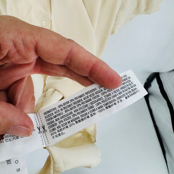 Anthropologie Endless Shirt Dress Cream Beige Button Front Size XL (No Belt) - Picture 6 of 9